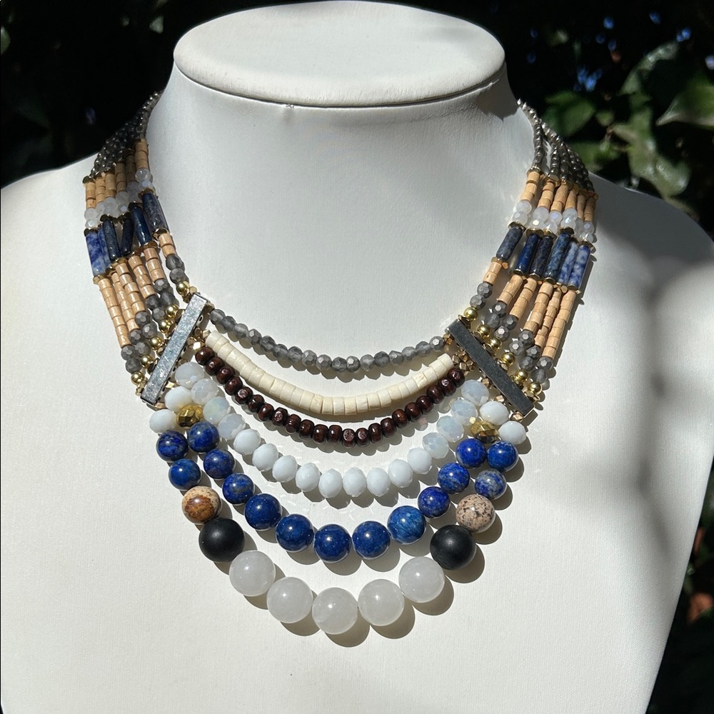 Nakamol Multicolor Beaded Statement Necklace - image 1